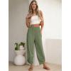 image:imageANRABESS Womens Wide Leg Palazzo Capri Pants 2026 Summer Casual High Waisted Barrel Lounge Flowy Cropped Beach Work TrousersGreen