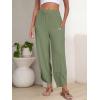 image:imageANRABESS Womens Wide Leg Palazzo Capri Pants 2026 Summer Casual High Waisted Barrel Lounge Flowy Cropped Beach Work TrousersGreen