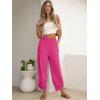 image:imageANRABESS Womens Wide Leg Palazzo Capri Pants 2026 Summer Casual High Waisted Barrel Lounge Flowy Cropped Beach Work TrousersHot Pink