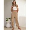 image:imageANRABESS Womens Wide Leg Palazzo Capri Pants 2026 Summer Casual High Waisted Barrel Lounge Flowy Cropped Beach Work TrousersKhaki