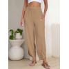 image:imageANRABESS Womens Wide Leg Palazzo Capri Pants 2026 Summer Casual High Waisted Barrel Lounge Flowy Cropped Beach Work TrousersKhaki