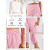 image:imageANRABESS Womens Wide Leg Palazzo Capri Pants 2026 Summer Casual High Waisted Barrel Lounge Flowy Cropped Beach Work TrousersPink White Plaid