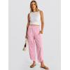 image:imageANRABESS Womens Wide Leg Palazzo Capri Pants 2026 Summer Casual High Waisted Barrel Lounge Flowy Cropped Beach Work TrousersPink White Plaid