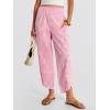 image:imageANRABESS Womens Wide Leg Palazzo Capri Pants 2026 Summer Casual High Waisted Barrel Lounge Flowy Cropped Beach Work TrousersPink White Plaid
