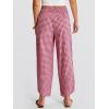 image:imageANRABESS Womens Wide Leg Palazzo Capri Pants 2026 Summer Casual High Waisted Barrel Lounge Flowy Cropped Beach Work TrousersRed White Plaid
