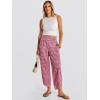 image:imageANRABESS Womens Wide Leg Palazzo Capri Pants 2026 Summer Casual High Waisted Barrel Lounge Flowy Cropped Beach Work TrousersRed White Plaid