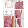 image:imageANRABESS Womens Wide Leg Palazzo Capri Pants 2026 Summer Casual High Waisted Barrel Lounge Flowy Cropped Beach Work TrousersRed White Plaid