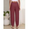 image:imageANRABESS Womens Wide Leg Palazzo Capri Pants 2026 Summer Casual High Waisted Barrel Lounge Flowy Cropped Beach Work TrousersRust Maroon
