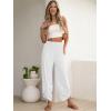 image:imageANRABESS Womens Wide Leg Palazzo Capri Pants 2026 Summer Casual High Waisted Barrel Lounge Flowy Cropped Beach Work TrousersWhite
