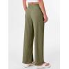 image:imageANRABESS Womens Wide Leg Palazzo Linen Pants High Waist Split Ankle Casual Lounge Beach Vacation Pants 2026 Spring SummerArmy Green