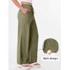 image:imageANRABESS Womens Wide Leg Palazzo Linen Pants High Waist Split Ankle Casual Lounge Beach Vacation Pants 2026 Spring SummerArmy Green
