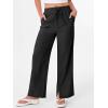 image:imageANRABESS Womens Wide Leg Palazzo Linen Pants High Waist Split Ankle Casual Lounge Beach Vacation Pants 2026 Spring SummerBlack