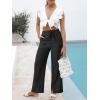 image:imageANRABESS Womens Wide Leg Palazzo Linen Pants High Waist Split Ankle Casual Lounge Beach Vacation Pants 2026 Spring SummerBlack