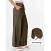 image:imageANRABESS Womens Wide Leg Palazzo Linen Pants High Waist Split Ankle Casual Lounge Beach Vacation Pants 2026 Spring SummerBrown