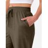 image:imageANRABESS Womens Wide Leg Palazzo Linen Pants High Waist Split Ankle Casual Lounge Beach Vacation Pants 2026 Spring SummerBrown