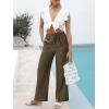image:imageANRABESS Womens Wide Leg Palazzo Linen Pants High Waist Split Ankle Casual Lounge Beach Vacation Pants 2026 Spring SummerBrown