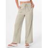 image:imageANRABESS Womens Wide Leg Palazzo Linen Pants High Waist Split Ankle Casual Lounge Beach Vacation Pants 2026 Spring SummerLight Yellow
