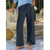 image:imageANRABESS Womens Wide Leg Palazzo Linen Pants High Waist Split Ankle Casual Lounge Beach Vacation Pants 2026 Spring SummerNavy Blue