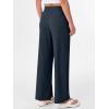 image:imageANRABESS Womens Wide Leg Palazzo Linen Pants High Waist Split Ankle Casual Lounge Beach Vacation Pants 2026 Spring SummerNavy Blue
