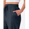 image:imageANRABESS Womens Wide Leg Palazzo Linen Pants High Waist Split Ankle Casual Lounge Beach Vacation Pants 2026 Spring SummerNavy Blue