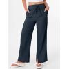 image:imageANRABESS Womens Wide Leg Palazzo Linen Pants High Waist Split Ankle Casual Lounge Beach Vacation Pants 2026 Spring SummerNavy Blue