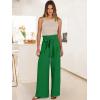 image:imageANRABESS Womens Wide Leg Palazzo Pants Belted High Waisted Business Casual Flowy Long Trousers with PocketsGreen