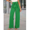 image:imageANRABESS Womens Wide Leg Palazzo Pants Belted High Waisted Business Casual Flowy Long Trousers with PocketsGreen