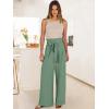 image:imageANRABESS Womens Wide Leg Palazzo Pants Belted High Waisted Business Casual Flowy Long Trousers with PocketsLight Green