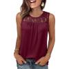 image:imageANRABESS Women Summer Lace Tank Tops 2026 Summer Sleeveless Loose Fit Curved Hem Flowy Shirts Dressy Casual Tunic BlouseBurgundy