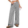 image:imageANRABESS Womens Gingham Pants  Casual Lounge Pajama Bottoms for Home Sleep Resort WearBlack White Plaid