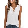 image:imageANRABESS Womens Tank Top Waffle Knit Sleeveless Henley Shirts 2026 Summer Loose Button Up V Neck Dressy Casual Tops ClothesWhite