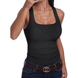 image:imageANRABESS Womens Double Lined Tank Top Racerback Basic Shirts Summer Fashion Clothing 2026Black