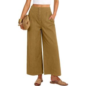 image:imageANRABESS Womens Wide Leg Barrel Jeans 2026 Fashion Spring Baggy High Waisted Trendy Cropped Flowy Denim Pants with PocketsCoffee