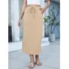 image:imageANRABESS Casual Maxi Skirts for Women High Waist Summer Drawstring Ideal for Daily Wear Office amp Weekend Outings 2026Almond