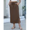 image:imageANRABESS Casual Maxi Skirts for Women High Waist Summer Drawstring Ideal for Daily Wear Office amp Weekend Outings 2026Coffee Brown
