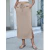 image:imageANRABESS Casual Maxi Skirts for Women High Waist Summer Drawstring Ideal for Daily Wear Office amp Weekend Outings 2026Light Khaki