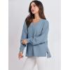 image:imageANRABESS Oversized Long Sleeve Shirts for Women Off the Shoulder Sweatshirt Loose V Neck Tunic Tops High Low Sweater 2025Blue
