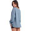 image:imageANRABESS Oversized Long Sleeve Shirts for Women Off the Shoulder Sweatshirt Loose V Neck Tunic Tops High Low Sweater 2025Blue
