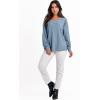 image:imageANRABESS Oversized Long Sleeve Shirts for Women Off the Shoulder Sweatshirt Loose V Neck Tunic Tops High Low Sweater 2025Blue