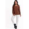 image:imageANRABESS Oversized Long Sleeve Shirts for Women Off the Shoulder Sweatshirt Loose V Neck Tunic Tops High Low Sweater 2025Caramel