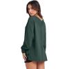 image:imageANRABESS Oversized Long Sleeve Shirts for Women Off the Shoulder Sweatshirt Loose V Neck Tunic Tops High Low Sweater 2025Dark Green