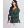 image:imageANRABESS Oversized Long Sleeve Shirts for Women Off the Shoulder Sweatshirt Loose V Neck Tunic Tops High Low Sweater 2025Dark Green