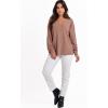 image:imageANRABESS Oversized Long Sleeve Shirts for Women Off the Shoulder Sweatshirt Loose V Neck Tunic Tops High Low Sweater 2025Deep Apricot