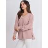 image:imageANRABESS Oversized Long Sleeve Shirts for Women Off the Shoulder Sweatshirt Loose V Neck Tunic Tops High Low Sweater 2025Pink