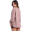 image:imageANRABESS Oversized Long Sleeve Shirts for Women Off the Shoulder Sweatshirt Loose V Neck Tunic Tops High Low Sweater 2025Pink