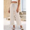 image:imageANRABESS Palazzo Pants for Women Summer Casual Flowy High Waist Wide Leg Capri Pants 2026 Loose Lounge Cropped Beach TrousersBeige
