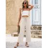 image:imageANRABESS Palazzo Pants for Women Summer Casual Flowy High Waist Wide Leg Capri Pants 2026 Loose Lounge Cropped Beach TrousersBeige