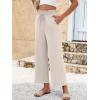 image:imageANRABESS Palazzo Pants for Women Summer Casual Flowy High Waist Wide Leg Capri Pants 2026 Loose Lounge Cropped Beach TrousersBeige