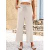 image:imageANRABESS Palazzo Pants for Women Summer Casual Flowy High Waist Wide Leg Capri Pants 2026 Loose Lounge Cropped Beach TrousersBeige