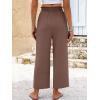 image:imageANRABESS Palazzo Pants for Women Summer Casual Flowy High Waist Wide Leg Capri Pants 2026 Loose Lounge Cropped Beach TrousersCoffee